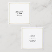 Trendy Simple Design Stylish Gold Professional Vierkante Visitekaartje (Voorkant / Achterkant)