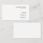 Trendy Simple Design White Sjabloon Moderne afbeel Visitekaartje (Voorkant / Achterkant)