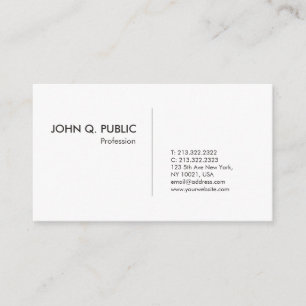 Trendy Simple Graphic Design Elegant Plain White Visitekaartje