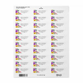 Trendy Simple Paars Pink Floral Waterverf Etiket (Full Sheet)