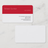 Trendy Simple Plain Creative Modern Red White Visitekaartje (Voorkant / Achterkant)