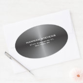 Trendy Simple Plain Grey Elegant Modern Ovale Sticker (Envelop)