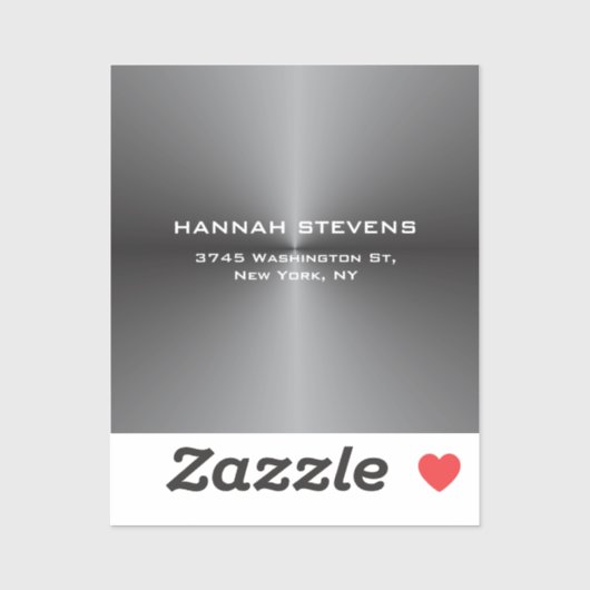 Trendy Simple Plain Grey Elegant Modern Sticker (Vel)