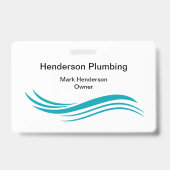 Trendy Simple Plumber-kantoorbadges Badge (Back)