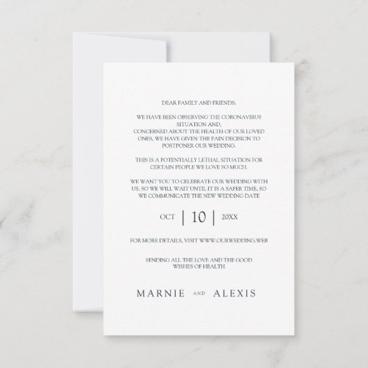 Trendy Simple Postponed Wedding Photo Instant (Achterkant)