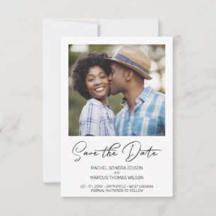 Trendy Simple Typography Photo Instant Verloving Save The Date
