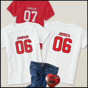 Trendy Six Seven Meme Rode Valentijn Jersey Ontwer T-shirt