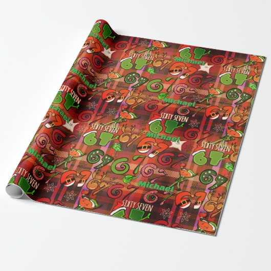 Trendy Sixty Seven Wrapping Paper I red plaid Cadeaupapier (Uitgerold)