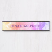 Trendy Sjabloon Elegant Modern Abstract Geel Deurbordje (Voorkant)