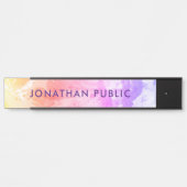 Trendy Sjabloon Elegant Modern Abstract Geel Deurbordje (Voorkant)