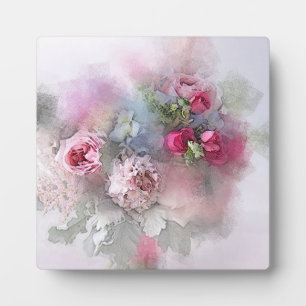 Trendy Sjabloon Waterverf Rozen Flowers Floral Fotoplaat