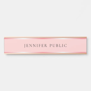 Trendy Sjabloonnaam Blush Roze en Rose Goud Home Deurbordje
