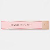 Trendy Sjabloonnaam Blush Roze en Rose Goud Home Deurbordje (Voorkant)
