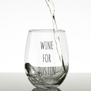 Trendy Skinny Lettertype Gepersonaliseerde naam Wijnglas Zonder Voet