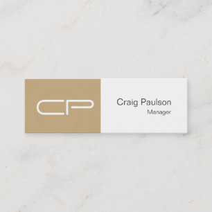 Trendy Slim Beige White Monogram Visitekaartje