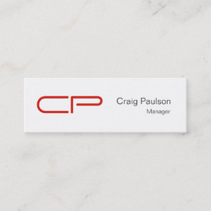 Trendy Slim Black Red White Monogram Visitekaartje