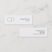 Trendy Slim Black White Monogram Visitekaartje (Voorkant / Achterkant)