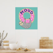 Trendy Sloth & Iced Donut MOOD Poster (Keuken)