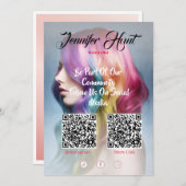 Trendy Social Media Style QR-code Kaart (Voorkant / Achterkant)