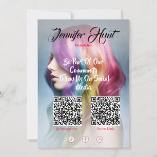 Trendy Social Media Style QR-code Kaart