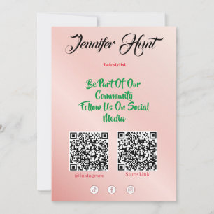 Trendy Social Media Style QR-code Kaart