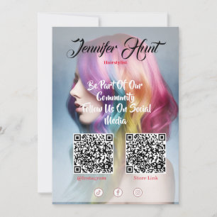 Trendy Social Media Style QR-code Kaart