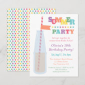 Trendy Soda Summer Birthday Party Uitnodigingen (Voorkant / Achterkant)