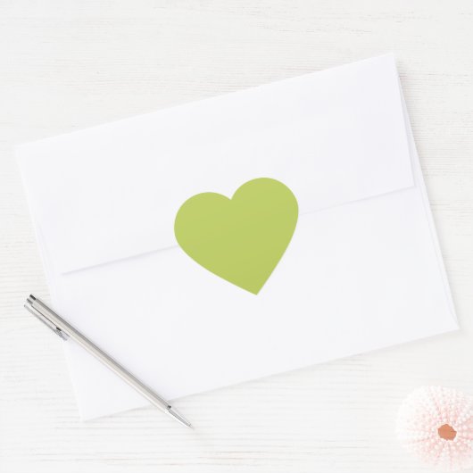 Trendy Soft Chartreuse Cute Heart Sticker (Envelop)