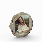 Trendy Spark Gold Afstuderen Foto aankondiging (Links)