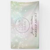 Trendy sparkles parelholographic custom logo bann spandoek (Verticaal)