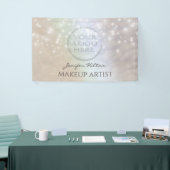 Trendy sparkles parelholographic logo spandoek (Beurs)