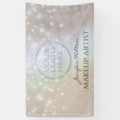Trendy sparkles parelholographic logo spandoek (Verticaal)