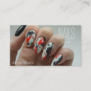 Trendy Spatverf Nagelkunst Manicurist Trouw Visitekaartje