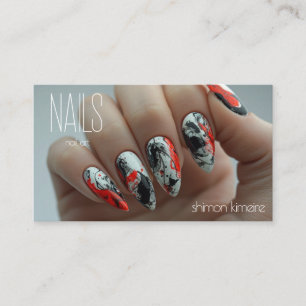 Trendy Spatverf Nagelkunst Manicuriste Trouw Visitekaartje