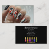 Trendy Spatverf Nagelkunst Manicuriste Trouw Visitekaartje (Voorkant / Achterkant)