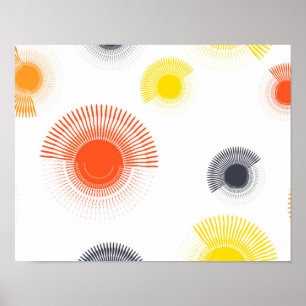 Trendy, speels, levendig, koel, cirkelvormig poster