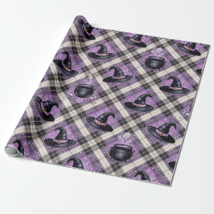 Trendy Spooky Halloween heks pet en ketel Cadeaupapier