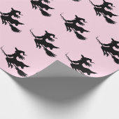 Trendy Spooky Halloween Witch Flying Cadeaupapier (Hoek)