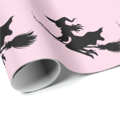Trendy Spooky Halloween Witch Flying Cadeaupapier (Rol Hoek)