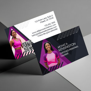Trendy Sportieve Professionele Fitness Trainer Fot Visitekaartje