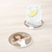 TRENDY SPORTY CUTE GIRLS ZANDSTEEN ONDERZETTER (Zijkant)