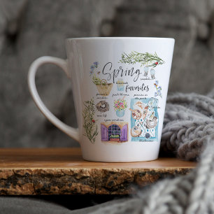 Trendy Spring Favorieten   Illustratie Waterverf Latte Mok