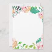 Trendy Spring Floral Typography Baby shower Kaart (Achterkant)