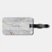 Trendy Steen Marmer Textuur, Monogram Bagagelabel (Achterkant horizontaal)