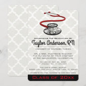 Trendy Stethoscope Medical School Afstuderen Kaart (Voorkant / Achterkant)