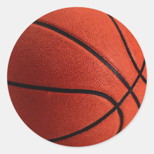 Trendy stijl basketbal ronde sticker