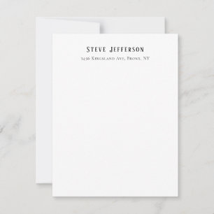 Trendy stijl Elegante minimalistische effen zwarte Notitiekaartje