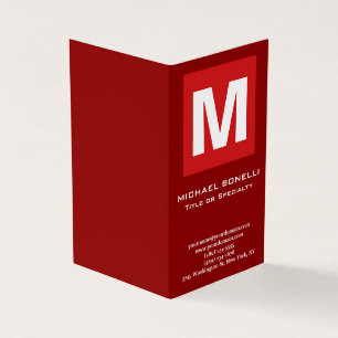 Trendy, stijlvol, donkerrood monogram klassiek visitekaartjes