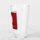 Trendy stijlvol donkerrood wit monogram jouw naam glas (Links)
