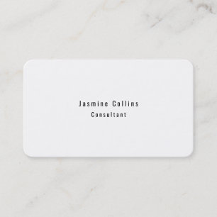 Trendy Stijlvol Eenvoudig Plain White-minimalist Visitekaartje